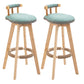 Modern Rotatable Backrest Counter Stool Wood Kitchen Bar Stool with Cushion Light Green 2 Piece Set Clearhalo 'Bar Furniture' 'Bar Stools' 'bar_stools' 'furn' 'furn_bar_stools' 'furniture_bar_stools' 'Kitchen & Dining Furniture' 'kitchen&dining_furn' 'kitchen' 'kitchen_furn' Furniture' 4481879