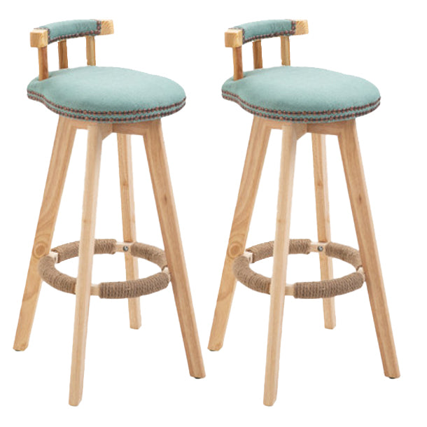 Modern Rotatable Backrest Counter Stool Wood Kitchen Bar Stool with Cushion Light Green 2 Piece Set Clearhalo 'Bar Furniture' 'Bar Stools' 'bar_stools' 'furn' 'furn_bar_stools' 'furniture_bar_stools' 'Kitchen & Dining Furniture' 'kitchen&dining_furn' 'kitchen' 'kitchen_furn' Furniture' 4481879