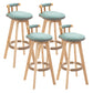 Modern Rotatable Backrest Counter Stool Wood Kitchen Bar Stool with Cushion Light Green 4 Piece Set Clearhalo 'Bar Furniture' 'Bar Stools' 'bar_stools' 'furn' 'furn_bar_stools' 'furniture_bar_stools' 'Kitchen & Dining Furniture' 'kitchen&dining_furn' 'kitchen' 'kitchen_furn' Furniture' 4481880
