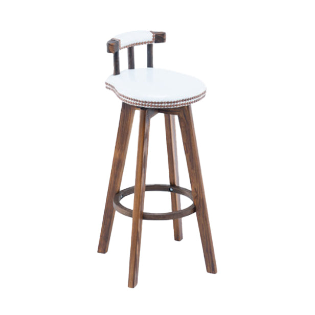 Modern Rotatable Backrest Counter Stool Wood Kitchen Bar Stool with Cushion Gloss White 1 Piece Clearhalo 'Bar Furniture' 'Bar Stools' 'bar_stools' 'furn' 'furn_bar_stools' 'furniture_bar_stools' 'Kitchen & Dining Furniture' 'kitchen&dining_furn' 'kitchen' 'kitchen_furn' Furniture' 4481881