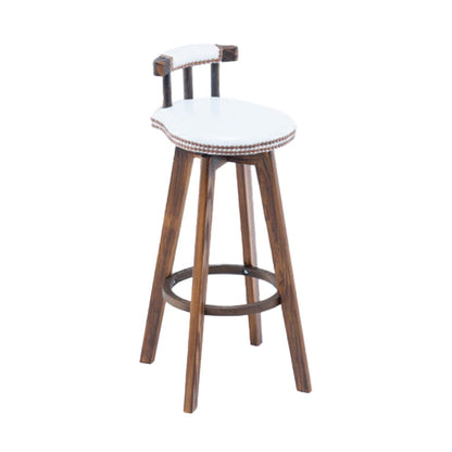 Modern Rotatable Backrest Counter Stool Wood Kitchen Bar Stool with Cushion Gloss White 1 Piece Clearhalo 'Bar Furniture' 'Bar Stools' 'bar_stools' 'furn' 'furn_bar_stools' 'furniture_bar_stools' 'Kitchen & Dining Furniture' 'kitchen&dining_furn' 'kitchen' 'kitchen_furn' Furniture' 4481881
