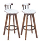 Modern Rotatable Backrest Counter Stool Wood Kitchen Bar Stool with Cushion Gloss White 2 Piece Set Clearhalo 'Bar Furniture' 'Bar Stools' 'bar_stools' 'furn' 'furn_bar_stools' 'furniture_bar_stools' 'Kitchen & Dining Furniture' 'kitchen&dining_furn' 'kitchen' 'kitchen_furn' Furniture' 4481882