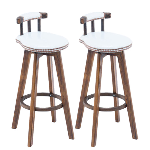 Modern Rotatable Backrest Counter Stool Wood Kitchen Bar Stool with Cushion Gloss White 2 Piece Set Clearhalo 'Bar Furniture' 'Bar Stools' 'bar_stools' 'furn' 'furn_bar_stools' 'furniture_bar_stools' 'Kitchen & Dining Furniture' 'kitchen&dining_furn' 'kitchen' 'kitchen_furn' Furniture' 4481882