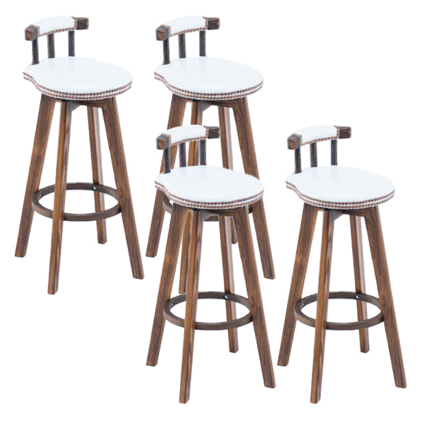 Modern Rotatable Backrest Counter Stool Wood Kitchen Bar Stool with Cushion Gloss White 4 Piece Set Clearhalo 'Bar Furniture' 'Bar Stools' 'bar_stools' 'furn' 'furn_bar_stools' 'furniture_bar_stools' 'Kitchen & Dining Furniture' 'kitchen&dining_furn' 'kitchen' 'kitchen_furn' Furniture' 4481883
