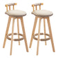 Modern Rotatable Backrest Counter Stool Wood Kitchen Bar Stool with Cushion Khaki 2 Piece Set Clearhalo 'Bar Furniture' 'Bar Stools' 'bar_stools' 'furn' 'furn_bar_stools' 'furniture_bar_stools' 'Kitchen & Dining Furniture' 'kitchen&dining_furn' 'kitchen' 'kitchen_furn' Furniture' 4481888