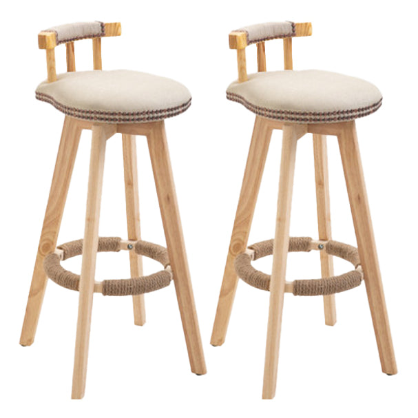 Modern Rotatable Backrest Counter Stool Wood Kitchen Bar Stool with Cushion Khaki 2 Piece Set Clearhalo 'Bar Furniture' 'Bar Stools' 'bar_stools' 'furn' 'furn_bar_stools' 'furniture_bar_stools' 'Kitchen & Dining Furniture' 'kitchen&dining_furn' 'kitchen' 'kitchen_furn' Furniture' 4481888