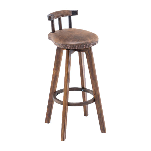 Modern Rotatable Backrest Counter Stool Wood Kitchen Bar Stool with Cushion Light Brown 1 Piece Clearhalo 'Bar Furniture' 'Bar Stools' 'bar_stools' 'furn' 'furn_bar_stools' 'furniture_bar_stools' 'Kitchen & Dining Furniture' 'kitchen&dining_furn' 'kitchen' 'kitchen_furn' Furniture' 4481890