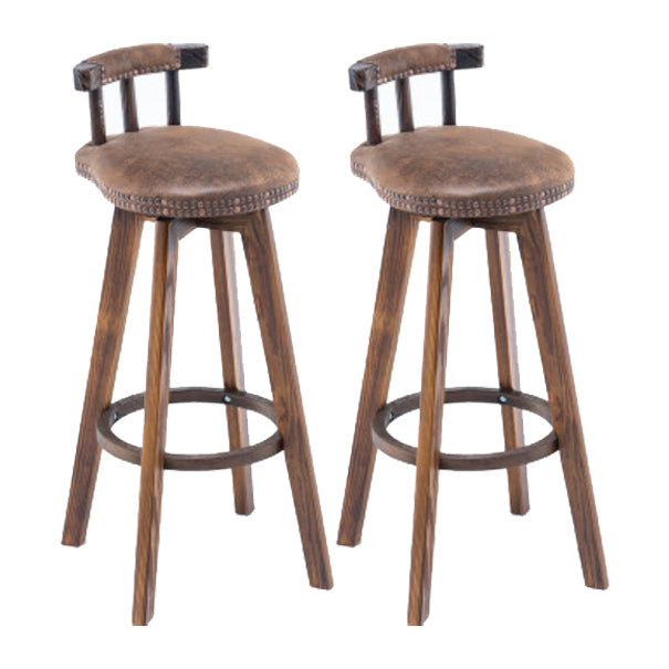 Modern Rotatable Backrest Counter Stool Wood Kitchen Bar Stool with Cushion Light Brown 2 Piece Set Clearhalo 'Bar Furniture' 'Bar Stools' 'bar_stools' 'furn' 'furn_bar_stools' 'furniture_bar_stools' 'Kitchen & Dining Furniture' 'kitchen&dining_furn' 'kitchen' 'kitchen_furn' Furniture' 4481891
