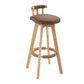 Modern Rotatable Backrest Counter Stool Wood Kitchen Bar Stool with Cushion Coffee 1 Piece Clearhalo 'Bar Furniture' 'Bar Stools' 'bar_stools' 'furn' 'furn_bar_stools' 'furniture_bar_stools' 'Kitchen & Dining Furniture' 'kitchen&dining_furn' 'kitchen' 'kitchen_furn' Furniture' 4481893