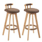 Modern Rotatable Backrest Counter Stool Wood Kitchen Bar Stool with Cushion Coffee 2 Piece Set Clearhalo 'Bar Furniture' 'Bar Stools' 'bar_stools' 'furn' 'furn_bar_stools' 'furniture_bar_stools' 'Kitchen & Dining Furniture' 'kitchen&dining_furn' 'kitchen' 'kitchen_furn' Furniture' 4481894