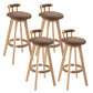 Modern Rotatable Backrest Counter Stool Wood Kitchen Bar Stool with Cushion Coffee 4 Piece Set Clearhalo 'Bar Furniture' 'Bar Stools' 'bar_stools' 'furn' 'furn_bar_stools' 'furniture_bar_stools' 'Kitchen & Dining Furniture' 'kitchen&dining_furn' 'kitchen' 'kitchen_furn' Furniture' 4481895