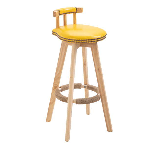 Modern Rotatable Backrest Counter Stool Wood Kitchen Bar Stool with Cushion Ginger 1 Piece Clearhalo 'Bar Furniture' 'Bar Stools' 'bar_stools' 'furn' 'furn_bar_stools' 'furniture_bar_stools' 'Kitchen & Dining Furniture' 'kitchen&dining_furn' 'kitchen' 'kitchen_furn' Furniture' 4481896