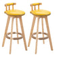 Modern Rotatable Backrest Counter Stool Wood Kitchen Bar Stool with Cushion Ginger 2 Piece Set Clearhalo 'Bar Furniture' 'Bar Stools' 'bar_stools' 'furn' 'furn_bar_stools' 'furniture_bar_stools' 'Kitchen & Dining Furniture' 'kitchen&dining_furn' 'kitchen' 'kitchen_furn' Furniture' 4481897
