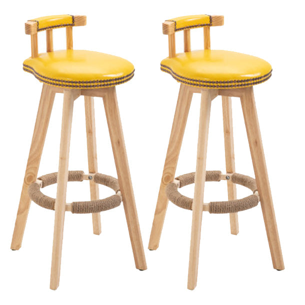 Modern Rotatable Backrest Counter Stool Wood Kitchen Bar Stool with Cushion Ginger 2 Piece Set Clearhalo 'Bar Furniture' 'Bar Stools' 'bar_stools' 'furn' 'furn_bar_stools' 'furniture_bar_stools' 'Kitchen & Dining Furniture' 'kitchen&dining_furn' 'kitchen' 'kitchen_furn' Furniture' 4481897