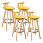 Modern Rotatable Backrest Counter Stool Wood Kitchen Bar Stool with Cushion Ginger 4 Piece Set Clearhalo 'Bar Furniture' 'Bar Stools' 'bar_stools' 'furn' 'furn_bar_stools' 'furniture_bar_stools' 'Kitchen & Dining Furniture' 'kitchen&dining_furn' 'kitchen' 'kitchen_furn' Furniture' 4481898