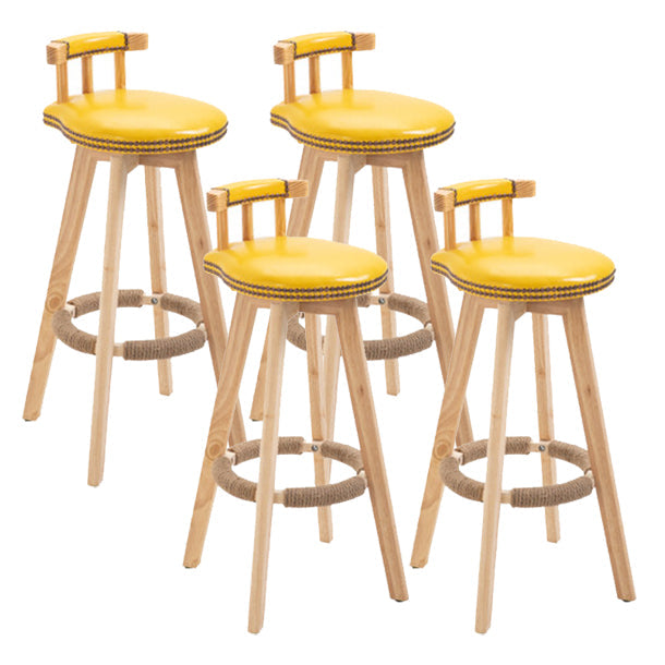 Modern Rotatable Backrest Counter Stool Wood Kitchen Bar Stool with Cushion Ginger 4 Piece Set Clearhalo 'Bar Furniture' 'Bar Stools' 'bar_stools' 'furn' 'furn_bar_stools' 'furniture_bar_stools' 'Kitchen & Dining Furniture' 'kitchen&dining_furn' 'kitchen' 'kitchen_furn' Furniture' 4481898