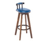 Modern Rotatable Backrest Counter Stool Wood Kitchen Bar Stool with Cushion Royal Blue 1 Piece Clearhalo 'Bar Furniture' 'Bar Stools' 'bar_stools' 'furn' 'furn_bar_stools' 'furniture_bar_stools' 'Kitchen & Dining Furniture' 'kitchen&dining_furn' 'kitchen' 'kitchen_furn' Furniture' 4481899