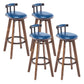 Modern Rotatable Backrest Counter Stool Wood Kitchen Bar Stool with Cushion Royal Blue 4 Piece Set Clearhalo 'Bar Furniture' 'Bar Stools' 'bar_stools' 'furn' 'furn_bar_stools' 'furniture_bar_stools' 'Kitchen & Dining Furniture' 'kitchen&dining_furn' 'kitchen' 'kitchen_furn' Furniture' 4481901