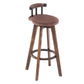 Modern Rotatable Backrest Counter Stool Wood Kitchen Bar Stool with Cushion Light Coffee 1 Piece Clearhalo 'Bar Furniture' 'Bar Stools' 'bar_stools' 'furn' 'furn_bar_stools' 'furniture_bar_stools' 'Kitchen & Dining Furniture' 'kitchen&dining_furn' 'kitchen' 'kitchen_furn' Furniture' 4481902