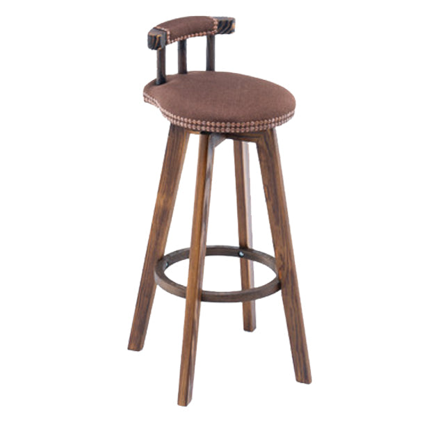 Modern Rotatable Backrest Counter Stool Wood Kitchen Bar Stool with Cushion Light Coffee 1 Piece Clearhalo 'Bar Furniture' 'Bar Stools' 'bar_stools' 'furn' 'furn_bar_stools' 'furniture_bar_stools' 'Kitchen & Dining Furniture' 'kitchen&dining_furn' 'kitchen' 'kitchen_furn' Furniture' 4481902
