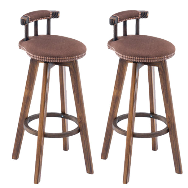 Modern Rotatable Backrest Counter Stool Wood Kitchen Bar Stool with Cushion Light Coffee 2 Piece Set Clearhalo 'Bar Furniture' 'Bar Stools' 'bar_stools' 'furn' 'furn_bar_stools' 'furniture_bar_stools' 'Kitchen & Dining Furniture' 'kitchen&dining_furn' 'kitchen' 'kitchen_furn' Furniture' 4481903