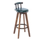 Modern Rotatable Backrest Counter Stool Wood Kitchen Bar Stool with Cushion Blackish Green 1 Piece Clearhalo 'Bar Furniture' 'Bar Stools' 'bar_stools' 'furn' 'furn_bar_stools' 'furniture_bar_stools' 'Kitchen & Dining Furniture' 'kitchen&dining_furn' 'kitchen' 'kitchen_furn' Furniture' 4481905