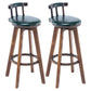 Modern Rotatable Backrest Counter Stool Wood Kitchen Bar Stool with Cushion Blackish Green 2 Piece Set Clearhalo 'Bar Furniture' 'Bar Stools' 'bar_stools' 'furn' 'furn_bar_stools' 'furniture_bar_stools' 'Kitchen & Dining Furniture' 'kitchen&dining_furn' 'kitchen' 'kitchen_furn' Furniture' 4481906