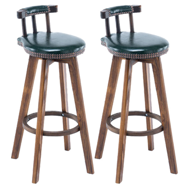 Modern Rotatable Backrest Counter Stool Wood Kitchen Bar Stool with Cushion Blackish Green 2 Piece Set Clearhalo 'Bar Furniture' 'Bar Stools' 'bar_stools' 'furn' 'furn_bar_stools' 'furniture_bar_stools' 'Kitchen & Dining Furniture' 'kitchen&dining_furn' 'kitchen' 'kitchen_furn' Furniture' 4481906