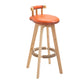 Modern Rotatable Backrest Counter Stool Wood Kitchen Bar Stool with Cushion Orange 1 Piece Clearhalo 'Bar Furniture' 'Bar Stools' 'bar_stools' 'furn' 'furn_bar_stools' 'furniture_bar_stools' 'Kitchen & Dining Furniture' 'kitchen&dining_furn' 'kitchen' 'kitchen_furn' Furniture' 4481908
