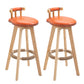 Modern Rotatable Backrest Counter Stool Wood Kitchen Bar Stool with Cushion Orange 2 Piece Set Clearhalo 'Bar Furniture' 'Bar Stools' 'bar_stools' 'furn' 'furn_bar_stools' 'furniture_bar_stools' 'Kitchen & Dining Furniture' 'kitchen&dining_furn' 'kitchen' 'kitchen_furn' Furniture' 4481909