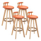 Modern Rotatable Backrest Counter Stool Wood Kitchen Bar Stool with Cushion Orange 4 Piece Set Clearhalo 'Bar Furniture' 'Bar Stools' 'bar_stools' 'furn' 'furn_bar_stools' 'furniture_bar_stools' 'Kitchen & Dining Furniture' 'kitchen&dining_furn' 'kitchen' 'kitchen_furn' Furniture' 4481910