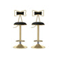 Glam Rotatable Liftable Counter Stool Iron Beauty Shop Bar Stool with Velvet Cushion Black 2 Piece Set Clearhalo 'Bar Furniture' 'Bar Stools' 'bar_stools' 'furn' 'furn_bar_stools' 'furniture_bar_stools' 'Kitchen & Dining Furniture' 'kitchen&dining_furn' 'kitchen' 'kitchen_furn' Furniture' 4481914