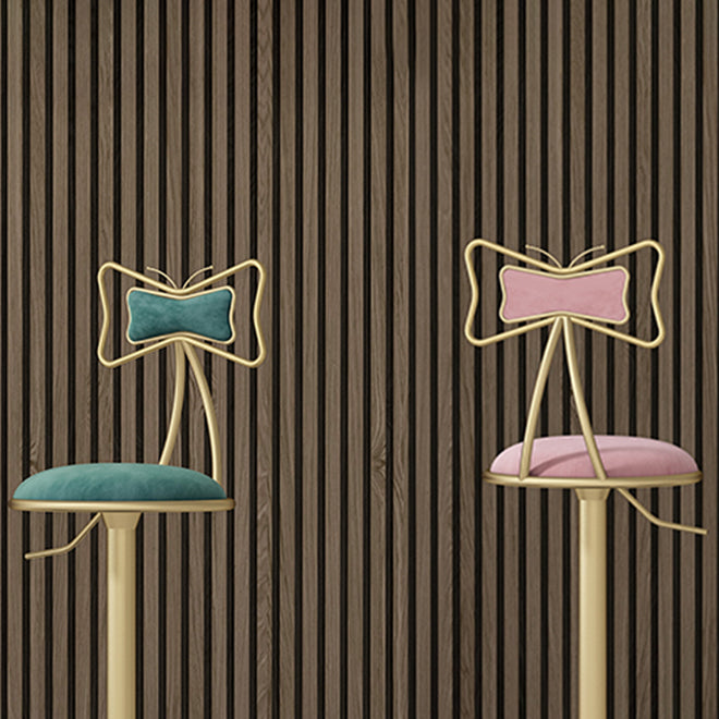 Glam Rotatable Liftable Counter Stool Iron Beauty Shop Bar Stool with Velvet Cushion Clearhalo 'Bar Furniture' 'Bar Stools' 'bar_stools' 'furn' 'furn_bar_stools' 'furniture_bar_stools' 'Kitchen & Dining Furniture' 'kitchen&dining_furn' 'kitchen' 'kitchen_furn' Furniture' 4481927