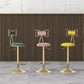 Glam Rotatable Liftable Counter Stool Iron Beauty Shop Bar Stool with Velvet Cushion Clearhalo 'Bar Furniture' 'Bar Stools' 'bar_stools' 'furn' 'furn_bar_stools' 'furniture_bar_stools' 'Kitchen & Dining Furniture' 'kitchen&dining_furn' 'kitchen' 'kitchen_furn' Furniture' 4481929