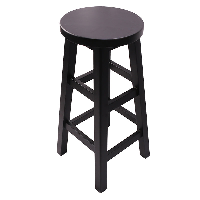 Modern Armless Backless Counter Stool Wood Cafe Bar Stool with Wooden Seat, 1 Piece Black Clearhalo 'Bar Furniture' 'Bar Stools' 'bar_stools' 'furn' 'furn_bar_stools' 'furniture_bar_stools' 'Kitchen & Dining Furniture' 'kitchen&dining_furn' 'kitchen' 'kitchen_furn' Furniture' 4482010