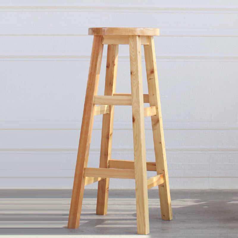 Modern Armless Backless Counter Stool Wood Cafe Bar Stool with Wooden Seat, 1 Piece Clearhalo 'Bar Furniture' 'Bar Stools' 'bar_stools' 'furn' 'furn_bar_stools' 'furniture_bar_stools' 'Kitchen & Dining Furniture' 'kitchen&dining_furn' 'kitchen' 'kitchen_furn' Furniture' 4482012