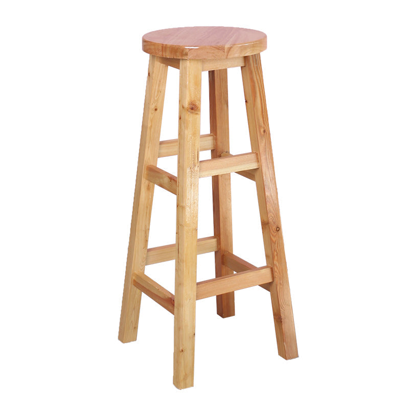 Modern Armless Backless Counter Stool Wood Cafe Bar Stool with Wooden Seat, 1 Piece Clearhalo 'Bar Furniture' 'Bar Stools' 'bar_stools' 'furn' 'furn_bar_stools' 'furniture_bar_stools' 'Kitchen & Dining Furniture' 'kitchen&dining_furn' 'kitchen' 'kitchen_furn' Furniture' 4482013