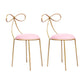 Glam Armless Backrest Counter Stool Iron Bar Stool with Leather Cushion Pink 2 Piece Set Short Stool(18"H) Clearhalo 'Bar Furniture' 'Bar Stools' 'bar_stools' 'furn' 'furn_bar_stools' 'furniture_bar_stools' 'Kitchen & Dining Furniture' 'kitchen&dining_furn' 'kitchen' 'kitchen_furn' Furniture' 4482024