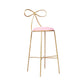 Glam Armless Backrest Counter Stool Iron Bar Stool with Leather Cushion Pink 1 Piece Clearhalo 'Bar Furniture' 'Bar Stools' 'bar_stools' 'furn' 'furn_bar_stools' 'furniture_bar_stools' 'Kitchen & Dining Furniture' 'kitchen&dining_furn' 'kitchen' 'kitchen_furn' Furniture' 4482028