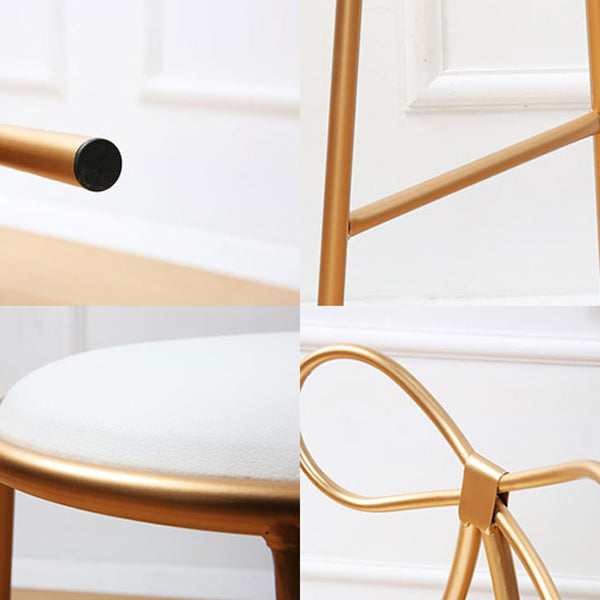 Glam Armless Backrest Counter Stool Iron Bar Stool with Leather Cushion Clearhalo 'Bar Furniture' 'Bar Stools' 'bar_stools' 'furn' 'furn_bar_stools' 'furniture_bar_stools' 'Kitchen & Dining Furniture' 'kitchen&dining_furn' 'kitchen' 'kitchen_furn' Furniture' 4482032