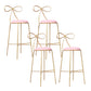 Glam Armless Backrest Counter Stool Iron Bar Stool with Leather Cushion Pink 4 Piece Set Clearhalo 'Bar Furniture' 'Bar Stools' 'bar_stools' 'furn' 'furn_bar_stools' 'furniture_bar_stools' 'Kitchen & Dining Furniture' 'kitchen&dining_furn' 'kitchen' 'kitchen_furn' Furniture' 4482033