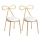 Glam Armless Backrest Counter Stool Iron Bar Stool with Leather Cushion White 2 Piece Set Short Stool(18"H) Clearhalo 'Bar Furniture' 'Bar Stools' 'bar_stools' 'furn' 'furn_bar_stools' 'furniture_bar_stools' 'Kitchen & Dining Furniture' 'kitchen&dining_furn' 'kitchen' 'kitchen_furn' Furniture' 4482036