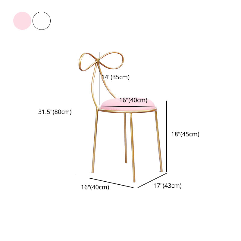 Glam Armless Backrest Counter Stool Iron Bar Stool with Leather Cushion Clearhalo 'Bar Furniture' 'Bar Stools' 'bar_stools' 'furn' 'furn_bar_stools' 'furniture_bar_stools' 'Kitchen & Dining Furniture' 'kitchen&dining_furn' 'kitchen' 'kitchen_furn' Furniture' 4482044