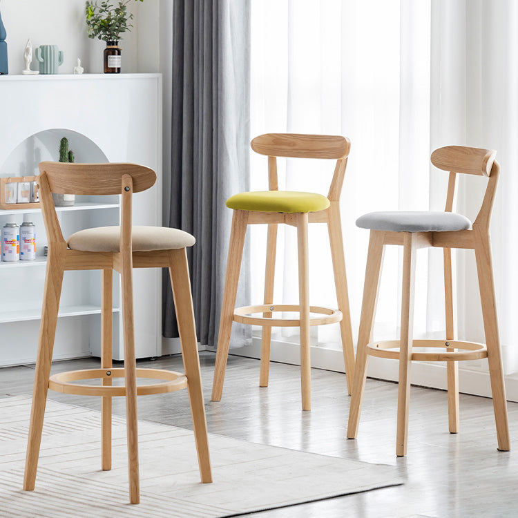 Modern Armless Backrest Counter Stool Wood Milk Tea Shop Bar Stool with Pedal Clearhalo 'Bar Furniture' 'Bar Stools' 'bar_stools' 'furn' 'furn_bar_stools' 'furniture_bar_stools' 'Kitchen & Dining Furniture' 'kitchen&dining_furn' 'kitchen' 'kitchen_furn' Furniture' 4482175