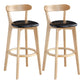 Modern Armless Backrest Counter Stool Wood Milk Tea Shop Bar Stool with Pedal Black 2 Piece Set Clearhalo 'Bar Furniture' 'Bar Stools' 'bar_stools' 'furn' 'furn_bar_stools' 'furniture_bar_stools' 'Kitchen & Dining Furniture' 'kitchen&dining_furn' 'kitchen' 'kitchen_furn' Furniture' 4482178