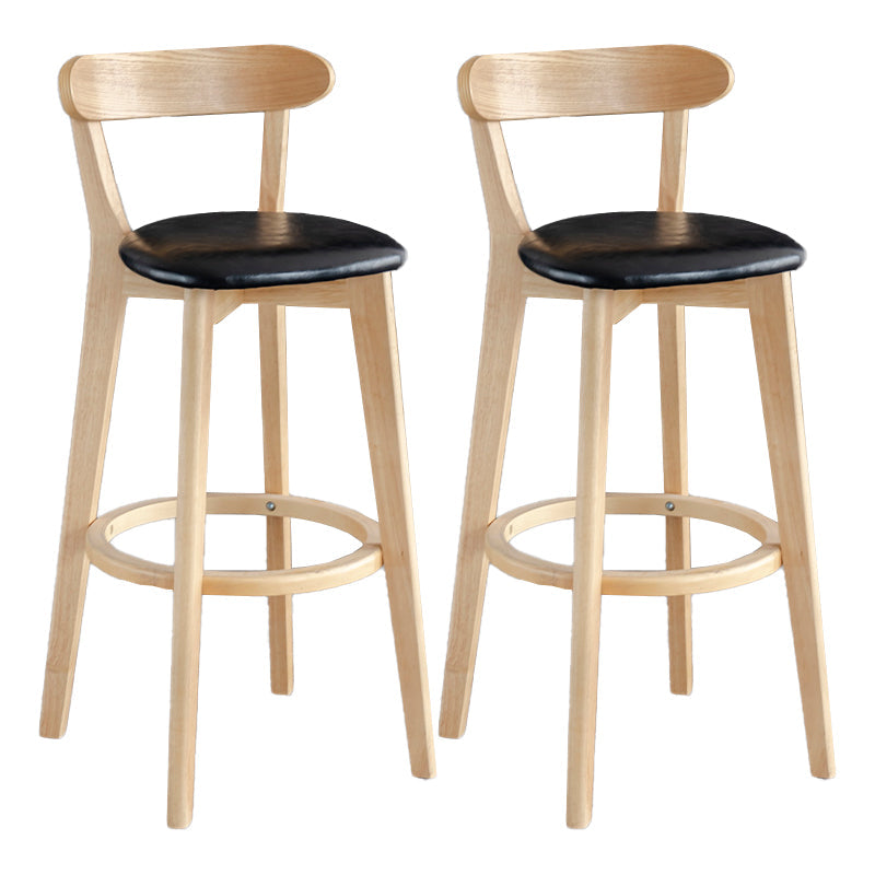 Modern Armless Backrest Counter Stool Wood Milk Tea Shop Bar Stool with Pedal Black 2 Piece Set Clearhalo 'Bar Furniture' 'Bar Stools' 'bar_stools' 'furn' 'furn_bar_stools' 'furniture_bar_stools' 'Kitchen & Dining Furniture' 'kitchen&dining_furn' 'kitchen' 'kitchen_furn' Furniture' 4482178