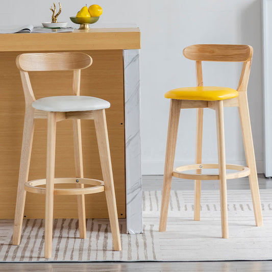 Modern Armless Backrest Counter Stool Wood Milk Tea Shop Bar Stool with Pedal Clearhalo 'Bar Furniture' 'Bar Stools' 'bar_stools' 'furn' 'furn_bar_stools' 'furniture_bar_stools' 'Kitchen & Dining Furniture' 'kitchen&dining_furn' 'kitchen' 'kitchen_furn' Furniture' 4482179