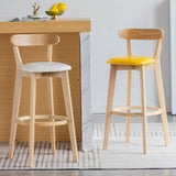 Modern Armless Backrest Counter Stool Wood Milk Tea Shop Bar Stool with Pedal Clearhalo 'Bar Furniture' 'Bar Stools' 'bar_stools' 'furn' 'furn_bar_stools' 'furniture_bar_stools' 'Kitchen & Dining Furniture' 'kitchen&dining_furn' 'kitchen' 'kitchen_furn' Furniture' 4482179