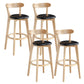 Modern Armless Backrest Counter Stool Wood Milk Tea Shop Bar Stool with Pedal Black 4 Piece Set Clearhalo 'Bar Furniture' 'Bar Stools' 'bar_stools' 'furn' 'furn_bar_stools' 'furniture_bar_stools' 'Kitchen & Dining Furniture' 'kitchen&dining_furn' 'kitchen' 'kitchen_furn' Furniture' 4482180