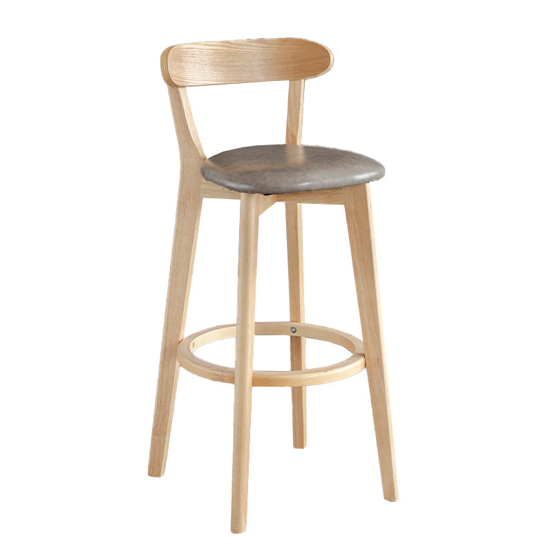 Modern Armless Backrest Counter Stool Wood Milk Tea Shop Bar Stool with Pedal Grey 1 Piece Clearhalo 'Bar Furniture' 'Bar Stools' 'bar_stools' 'furn' 'furn_bar_stools' 'furniture_bar_stools' 'Kitchen & Dining Furniture' 'kitchen&dining_furn' 'kitchen' 'kitchen_furn' Furniture' 4482181
